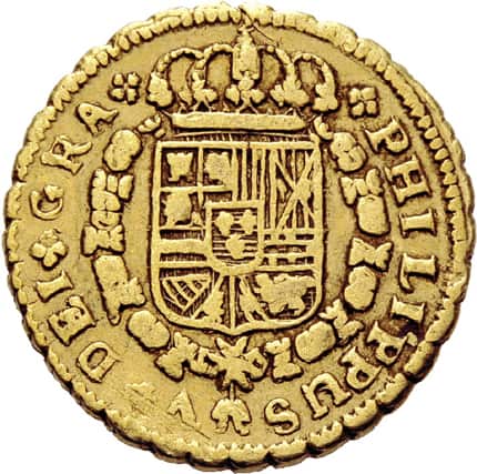 2 escudos 1727 Madrid