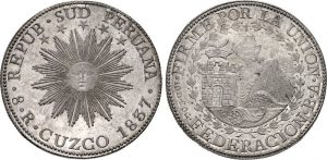 8 reales Cuzco 1837
