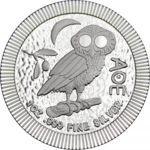 Moneda plata niue búho ateniense, 2018, 1oz