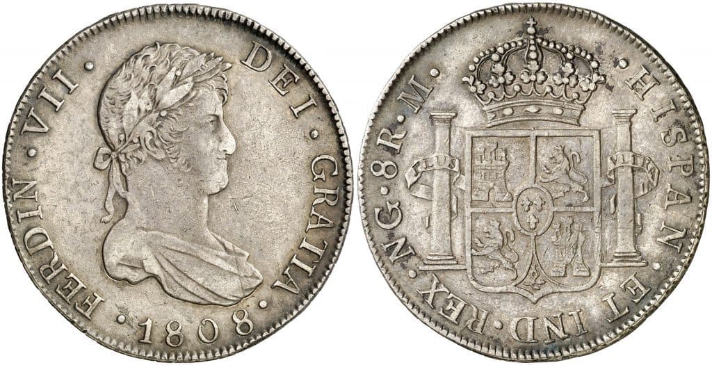 8 reales de Guatemala, busto de Fernando VII, 1808