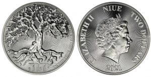 Niue, 1 onza Árbol de la Vida 2021.