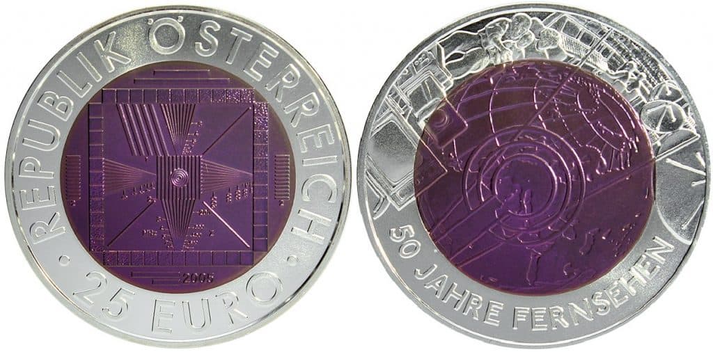 25 euros niobio 2005. Televisión