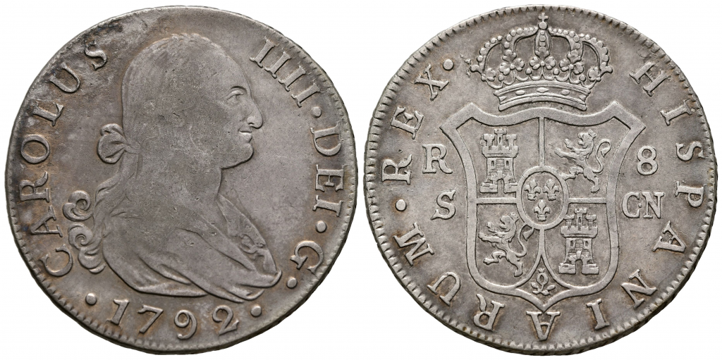 Carlos IV. 8 reales Sevilla, 1792.