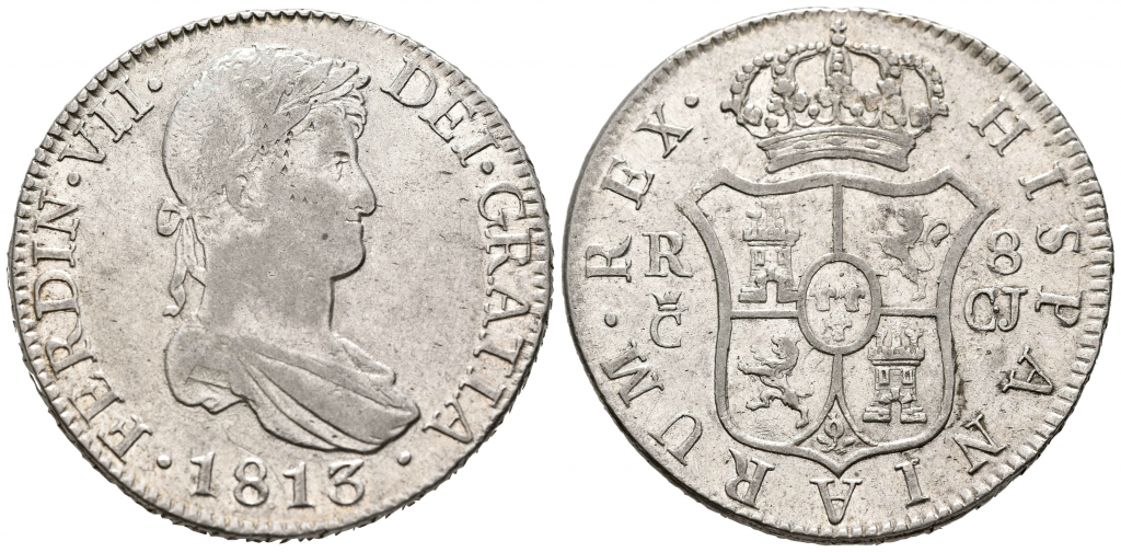 Fernando VII. 8 reales Cádiz, 1813. 