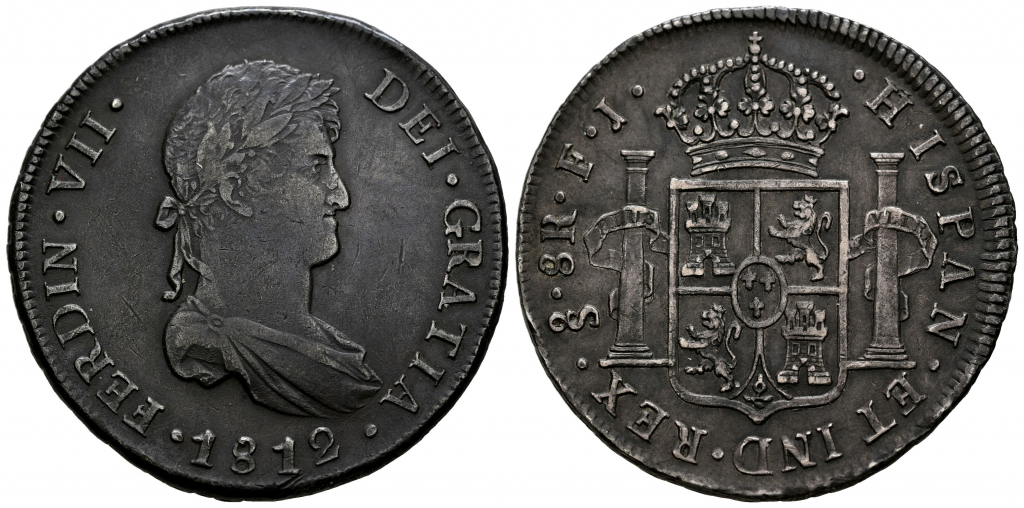 Fernando VII. 8 reales Santiago, 1812.