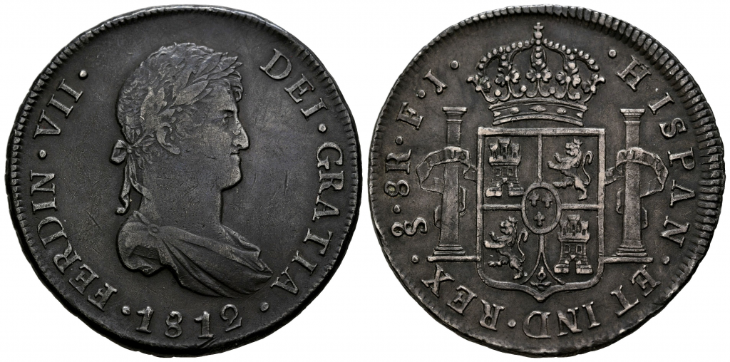 Fernando VII. 8 reales Santiago, 1812. 