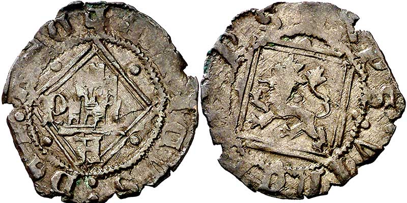 Ávila. Blanca de rombo. Acuñada por la Princesa Isabel.